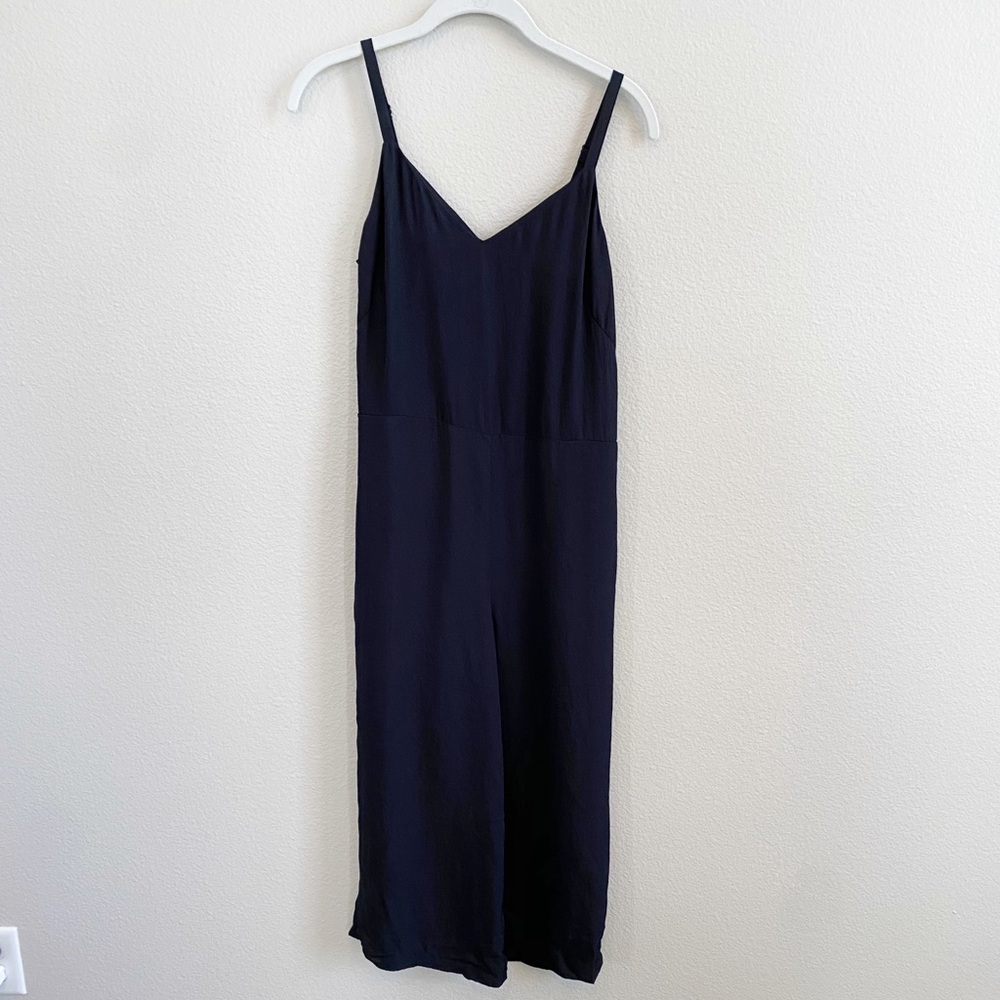 Vince black silk jumpsuit wide leg 0